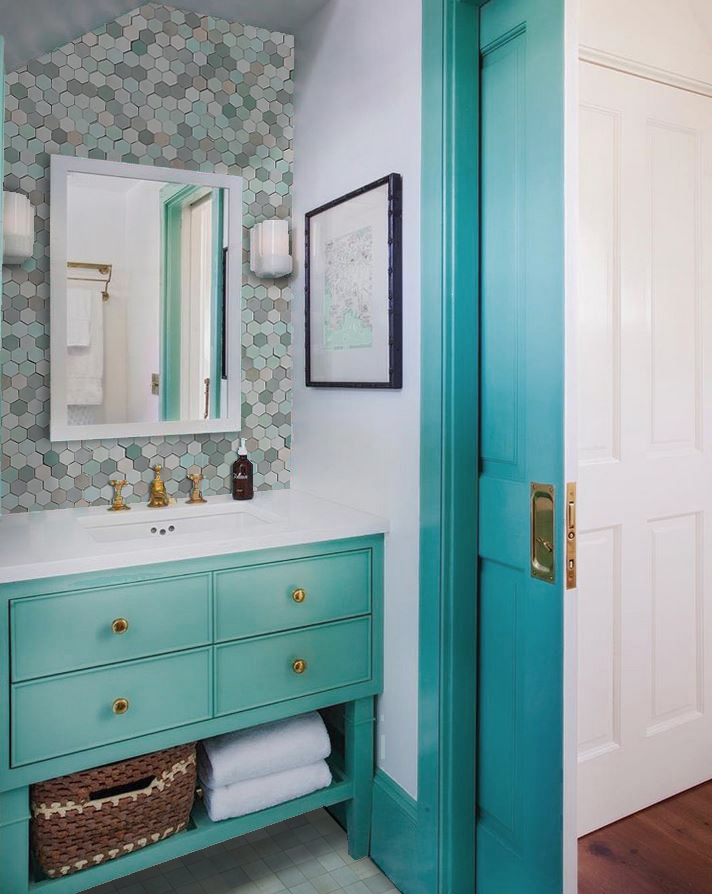 Mosaic House Moroccan tile Sata B 30 (max variation) celadon, celadon, green   solid  